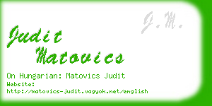judit matovics business card